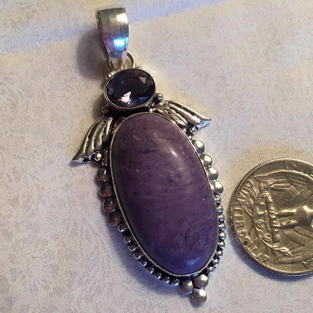 Nwot Sterlingsilvercharoitependant - image 1